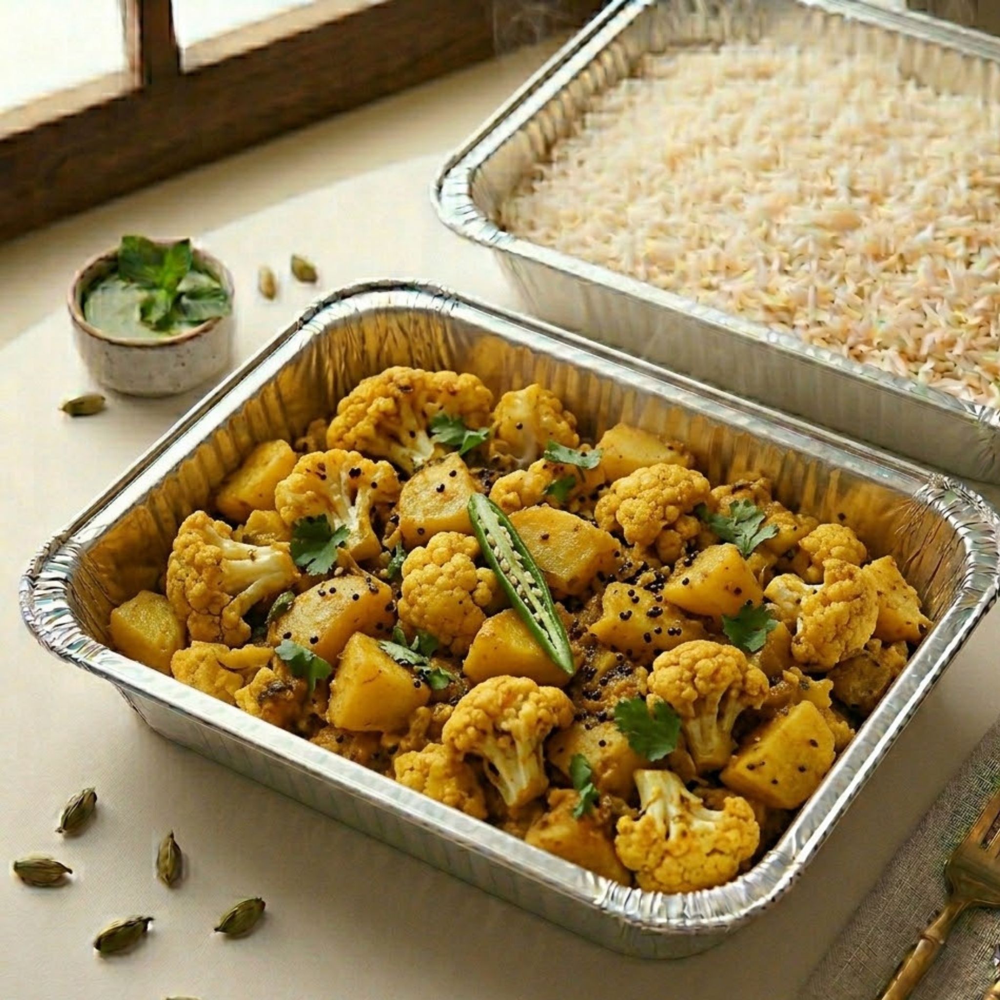 Aloo Gobi + Rice