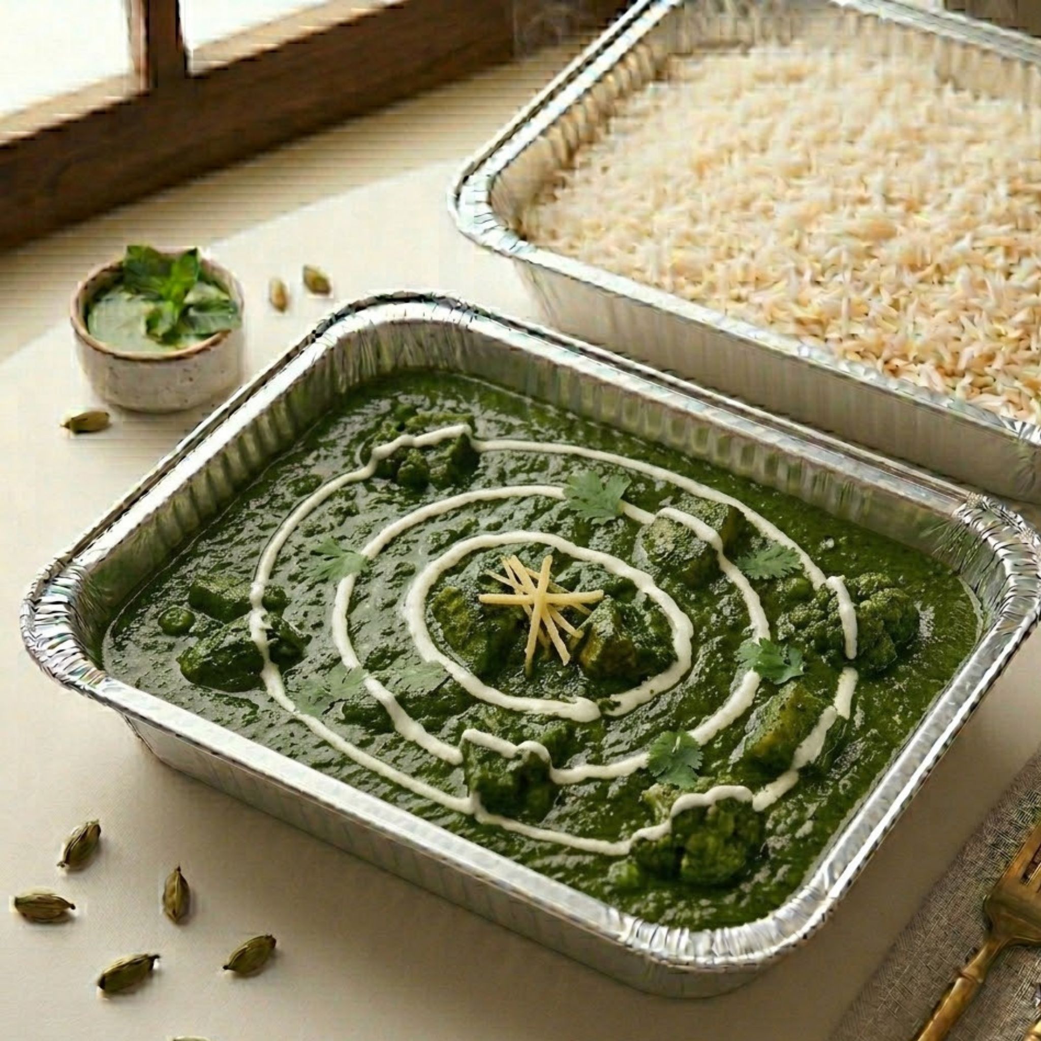 Saag Chicken + Rice