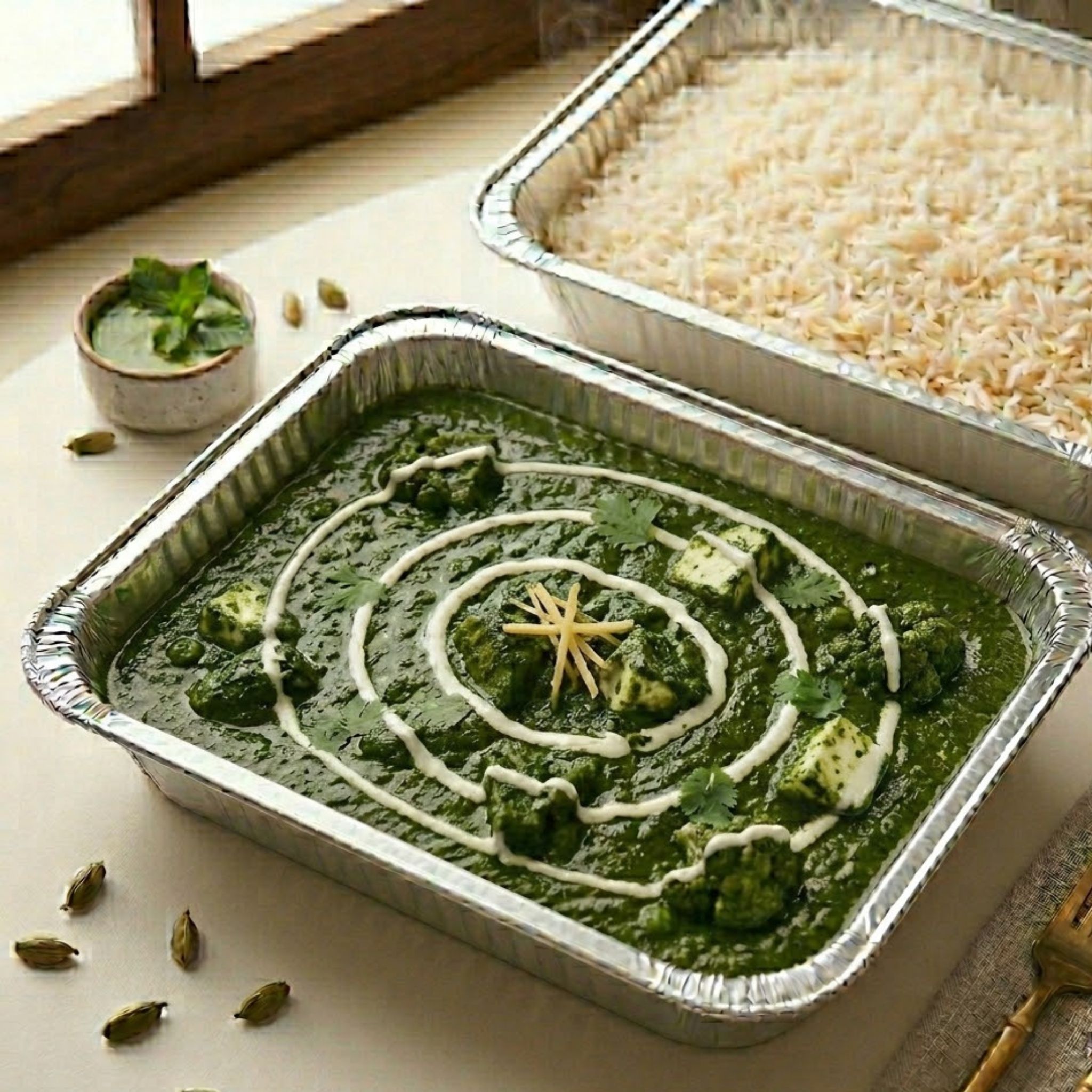 Saag Paneer + Rice